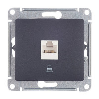 Розетка компьютерная Schneider Electric Glossa GSL000781К скрытая установка антрацит один модуль RJ45 cat 5e