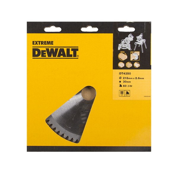 Диск пильный по дереву DeWalt Extreme WZ10 (DT4350-QZ) 216х30х2,6 мм 60 зубьев