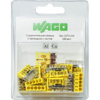 Клемма на 5 проводов Wago 2273-245 0,5-2,5 кв. мм с пастой (20 шт.)