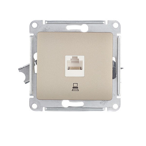 Розетка компьютерная Schneider Electric Glossa GSL000481K скрытая установка титан