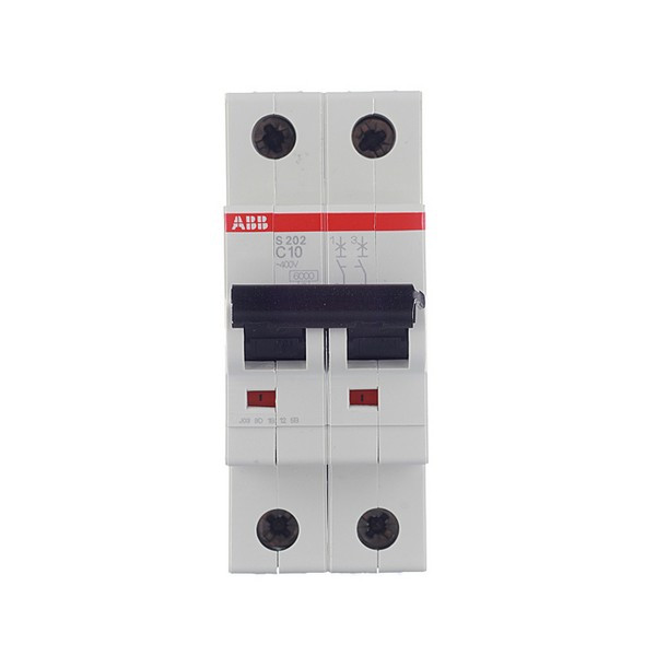 Автоматический выключатель ABB S202 (2CDS252001R0104) 2P 10А тип C 6 кА 400 В на DIN-рейку