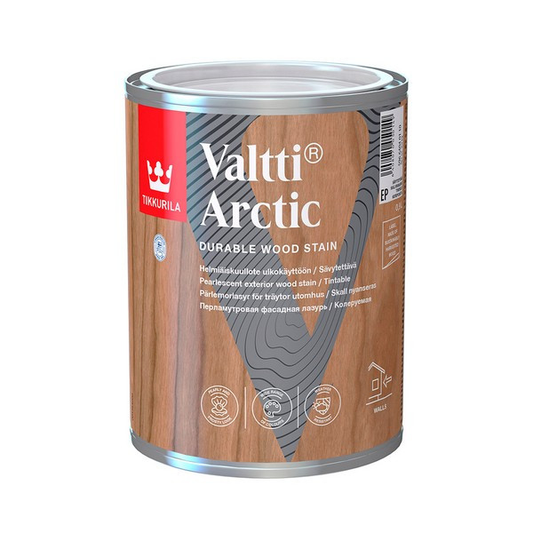 Антисептик лазурь Tikkurila Valtti Arctic декоративный для дерева бесцветный перламутр основа ЕР 0,9 л