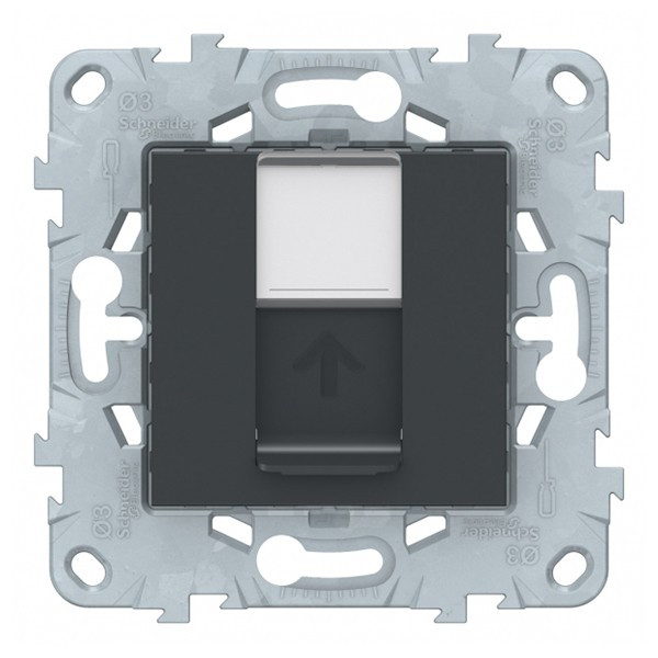 Розетка компьютерная Schneider Electric Unica NEW NU541154 скрытая установка антрацит один модуль RJ45 cat 5е UTP