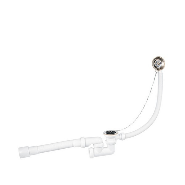 Сифон для ванны WIRQUIN 30718061 1 1/2"х40 с выпуском D 70 мм с переливом и с гибким соединением 40/50 регулируемый