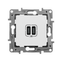 Розетка USB Legrand Etika 672335 скрытая установка слоновая кость два модуля USB