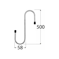 Крюк S-образный DMX 500 мм оцинкованный