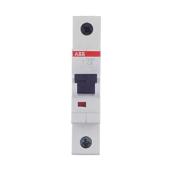 Автоматический выключатель ABB S201 (2CDS251001R0064) 1P 6А тип C 6 кА 220 В на DIN-рейку