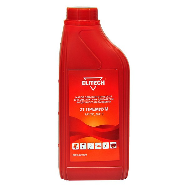 Масло Elitech (2002.000100) 1 л для 2-х тактных двигателей полусинтетическое