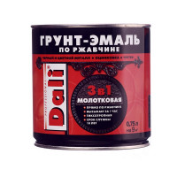 Грунт-эмаль по ржавчине Dali молотковая черная 3в1 глянцевая 0,75 л