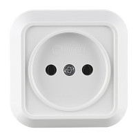 Розетка Makel Siva Ustu 45102 открытая установка белая без заземления