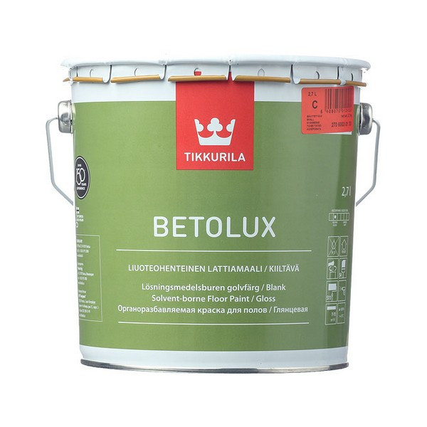 Краска Tikkurila Betolux для пола глянцевая основа С 2,7 л
