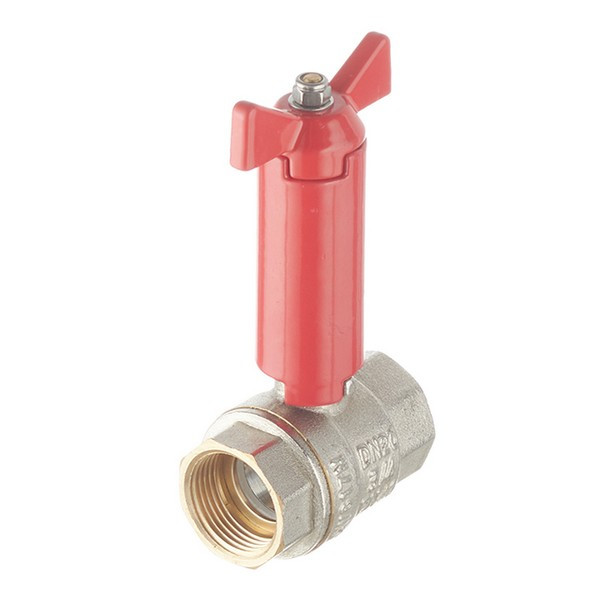 Кран шаровой латунный VALTEC (VT.250.N.05) 3/4 ВР(г) проходной бабочка с удлиненным штоком прямой