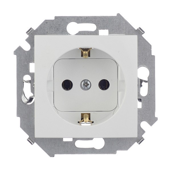 Розетка Simon 15 1591432-030 скрытая установка белая с заземлением