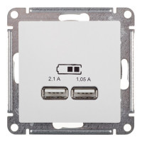 Розетка USB Schneider Electric Atlas Design ATN000133 скрытая установка белая два модуля USB