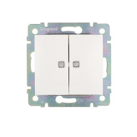 Выключатель Legrand Valena 694290 двухклавишный скрытая установка белый с подсветкой