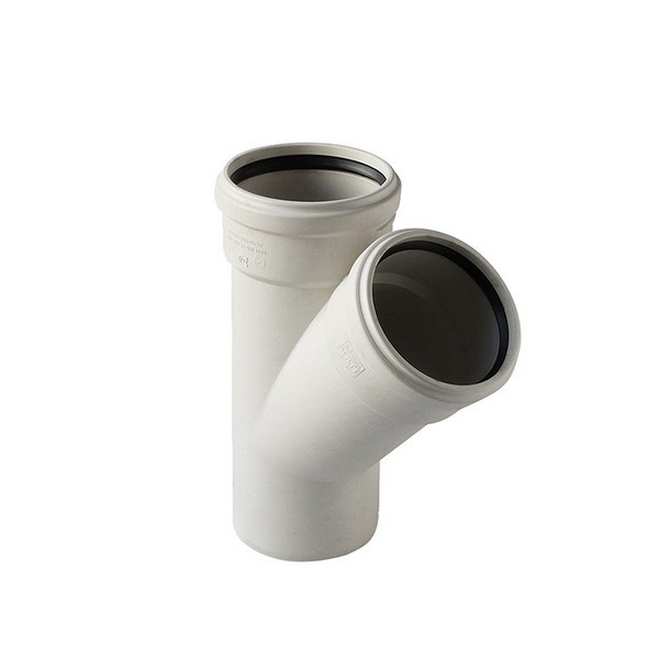 Тройник Pro Aqua Stilte Plus d58 мм 45° пластиковый шумопоглощающий для внутренней канализации