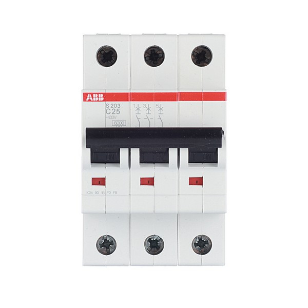 Автоматический выключатель ABB S203 (2CDS253001R0254) 3P 25А тип C 6 кА 400 В на DIN-рейку