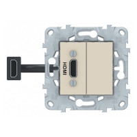 Розетка HDMI Schneider Electric Unica NEW NU543044 скрытая установка бежевая один модуль HDMI