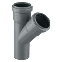 Тройник Pro Aqua Comfort d50 мм 45° пластиковый для внутренней канализации