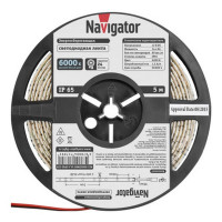 Лента светодиодная SMD 5050 Navigator 6000К холодный белый свет 14,4 Вт 12 В IP65 5 м