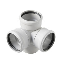 Крестовина Pro Aqua Stilte Plus d110х110х110 мм 87,5° пластиковая шумопоглощающая двухплоскостная для внутренней канализации