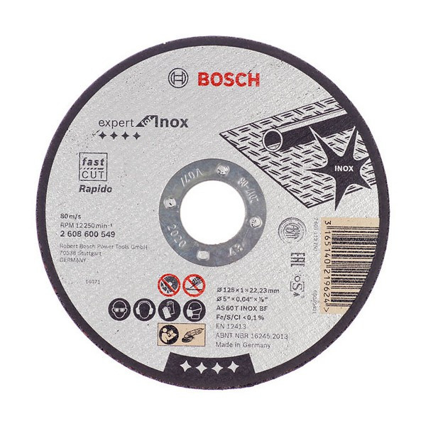 Круг отрезной по нержавеющей стали Bosch (2608600549) 125х22х1 мм
