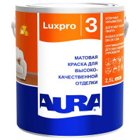 Краска водно-дисперсионная Aura LuxPro 3 влагостойкая белая основа А 2,5 л