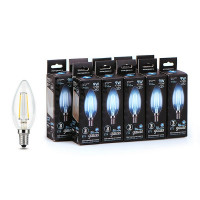 Лампа светодиодная Gauss Filament 9 Вт E14 филаментная свеча 4100К естественный белый свет 150-265 В прозрачная (10 шт.)
