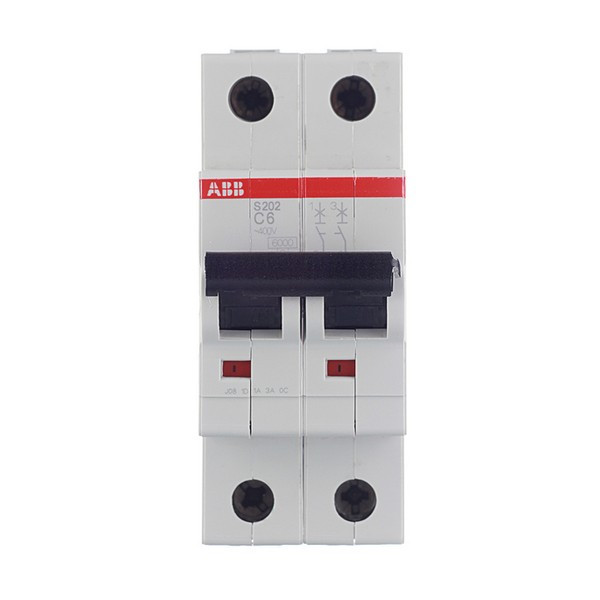 Автоматический выключатель ABB S202 (2CDS252001R0064) 2P 6А тип C 6 кА 400 В на DIN-рейку