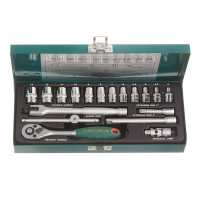 Набор торцевых головок с трещоткой Jonnesway 1/4" (S04H2118S) (18 шт.)