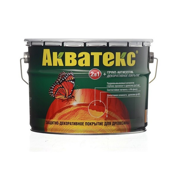 Антисептик Акватекс декоративный для дерева калужница 10 л