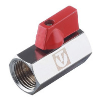 Кран шаровой латунный VALTEC (VT.330.N.04) 1/2 ВР(г) х 1/2 ВР(г) мини прямой