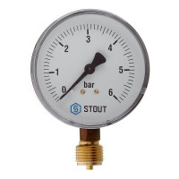 Манометр Stout (SIM-0010-800615) 1/2 НР(ш) радиальный 6 бар d80 мм