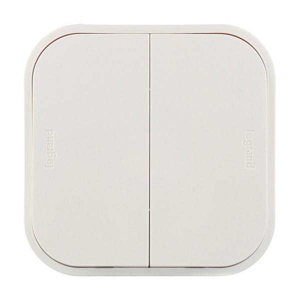Выключатель Legrand Quteo 782202 двухклавишный открытая установка белый