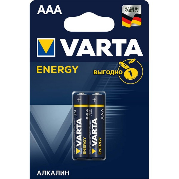Батарейка VARTA AAA мизинчиковая LR03 1,5 В 1200 мАч (2 шт.)