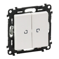 Выключатель Legrand Valena LIFE 752428 двухклавишный скрытая установка белый с подсветкой