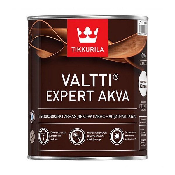 Антисептик Tikkurila Valtti Expert Akva декоративный для дерева бесцветный 0,9 л