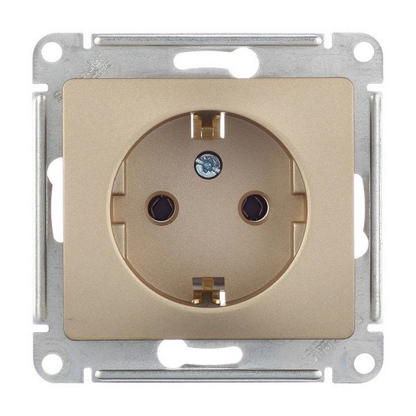 Розетка Schneider Electric Glossa GSL000443 скрытая установка титан с заземлением