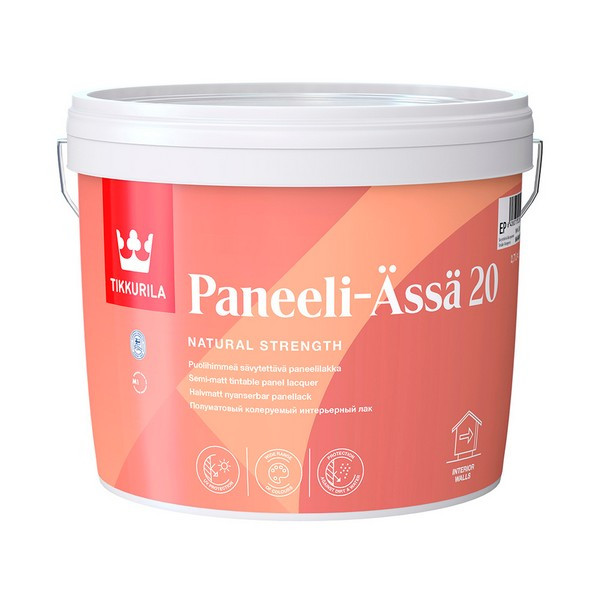 Лак акриловый интерьерный Tikkurila Paneeli-Assa 20 основа EP бесцветный 2,7 л полуматовый
