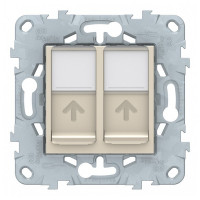 Розетка компьютерная Schneider Electric Unica NEW NU542044 скрытая установка бежевая модули RJ45 cat 5 и RJ45 cat 5е UTP