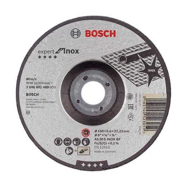 Круг зачистной по нержавеющей стали Bosch Inox (2608602489) 150х22х6 мм
