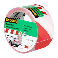 Лента сигнальная Scotch красно-белые полоски 50 мм 33 м