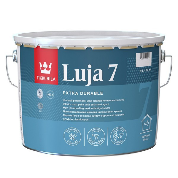 Краска водно-дисперсионная Tikkurila Luja 7 Himmea моющаяся основа C 9 л