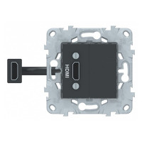 Розетка HDMI Schneider Electric Unica NEW NU543054 скрытая установка антрацит один модуль HDMI