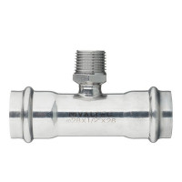 Тройник VALTEC (VTi.933.I.280428) 28 мм х 1/2 НР(ш) х 28 мм нержавеющая сталь