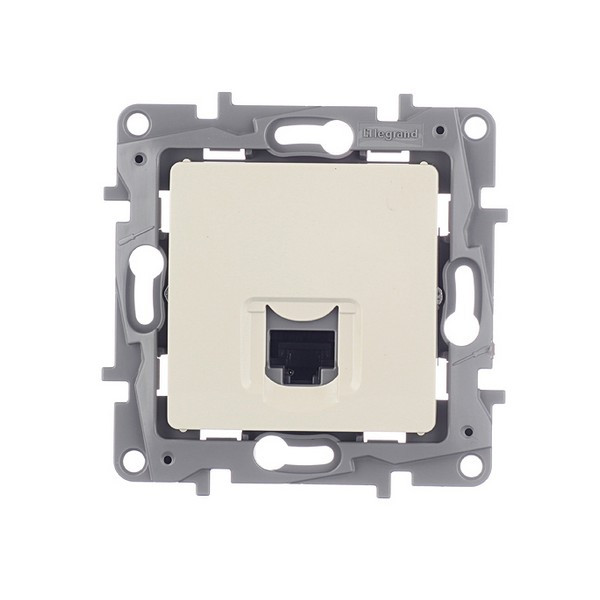 Розетка компьютерная Legrand Etika 672341 скрытая установка слоновая кость один модуль RJ45 cat 5