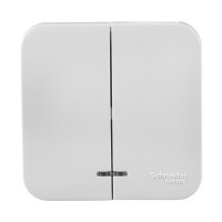 Выключатель Schneider Electric Blanca BLNVA105111 двухклавишный открытая установка белый с подсветкой