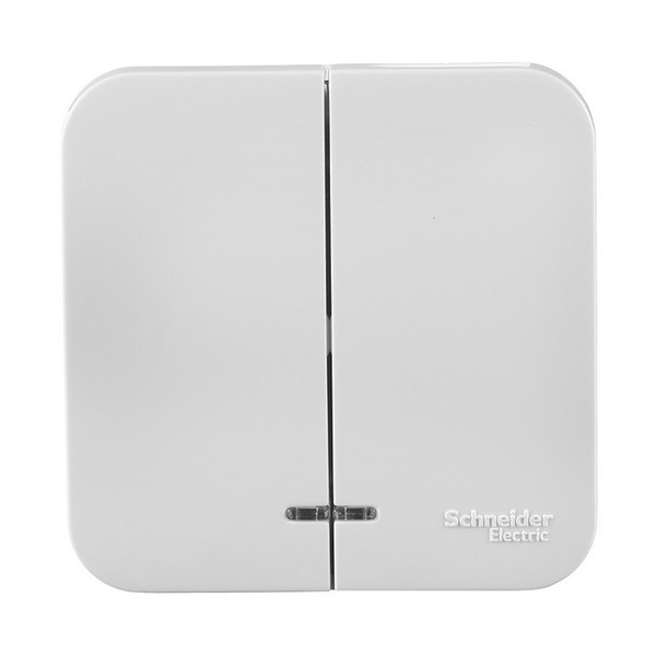 Выключатель Schneider Electric Blanca BLNVA105111 двухклавишный открытая установка белый с подсветкой