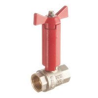 Кран шаровой латунный VALTEC (VT.250.N.04) 1/2 ВР(г) проходной бабочка с удлиненным штоком прямой