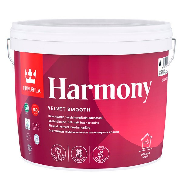 Краска водно-дисперсионная Tikkurila Harmony моющаяся основа C 2,7 л